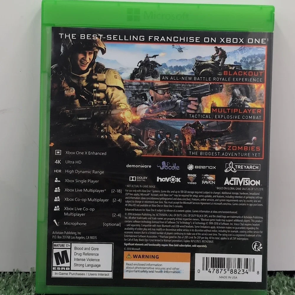 Call of Duty: Black‎ Ops 4 Microsoft Xbox One, 2018 with Manual